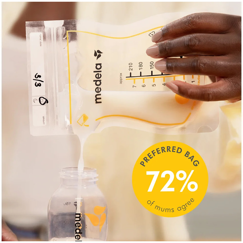 Sachets de conservation pour lait maternel à versement facile 210ml - 25pcs - Transparent (Medela) - Image 2