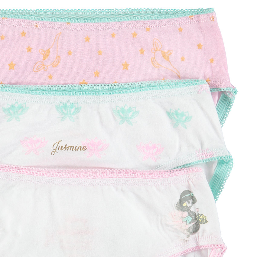 Lot de 3 culottes en coton print Jasmine Aladdin Disney 