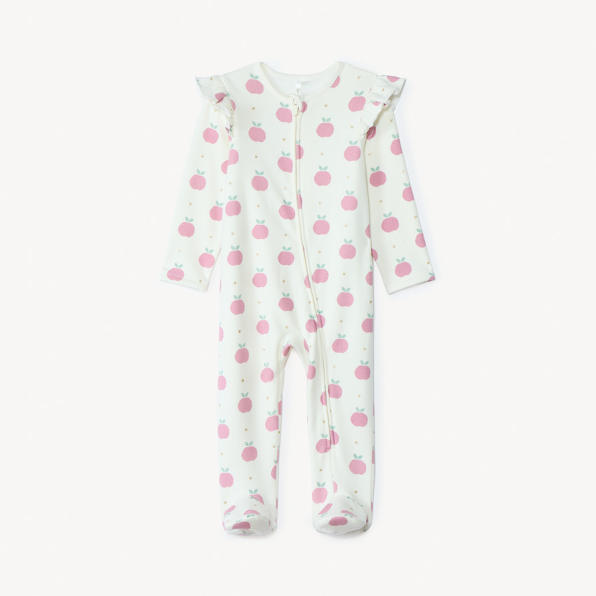 Dors-bien contrecollé et imprimé pommes pour bébé fille