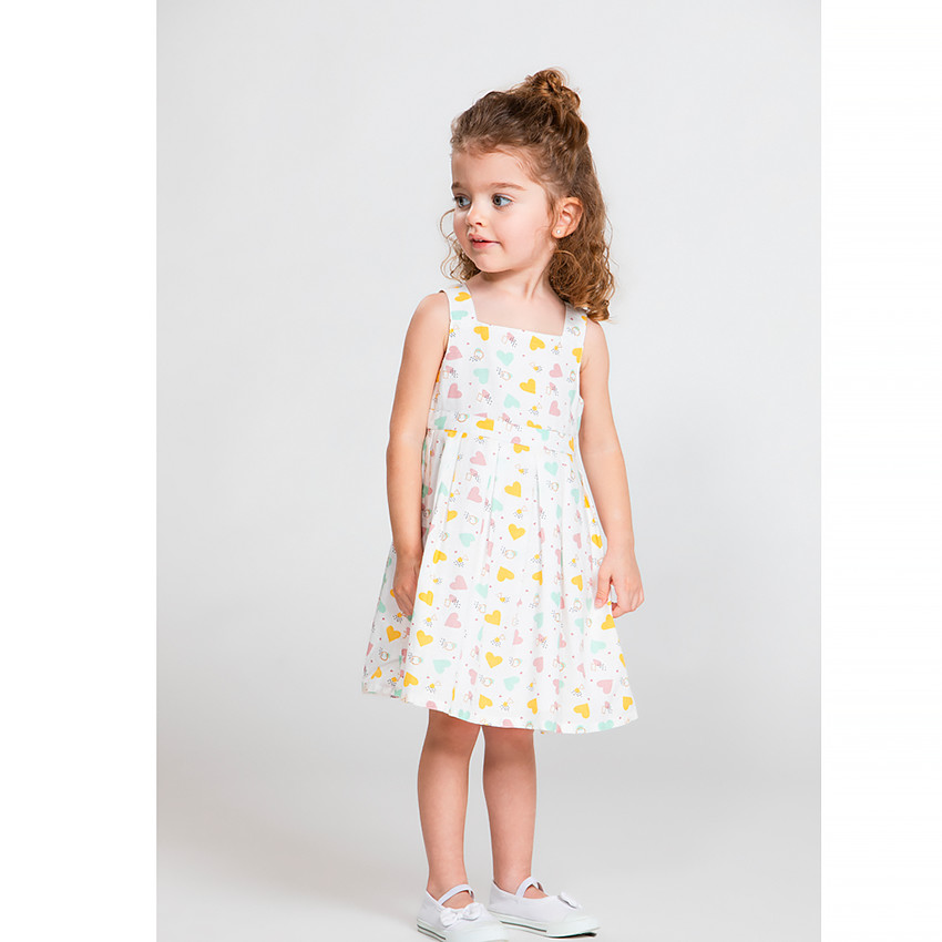 Robe patineuse imprimé coeurs pour bébé fille 