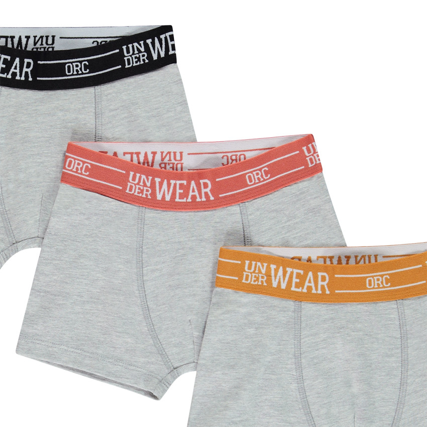 Lot de 5 boxers unis avec élastiques colorés pour garçon 