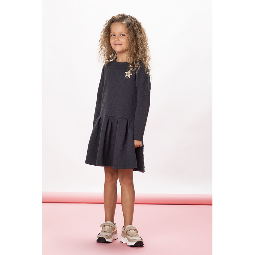 Robe manches longues en jaquard pour fille