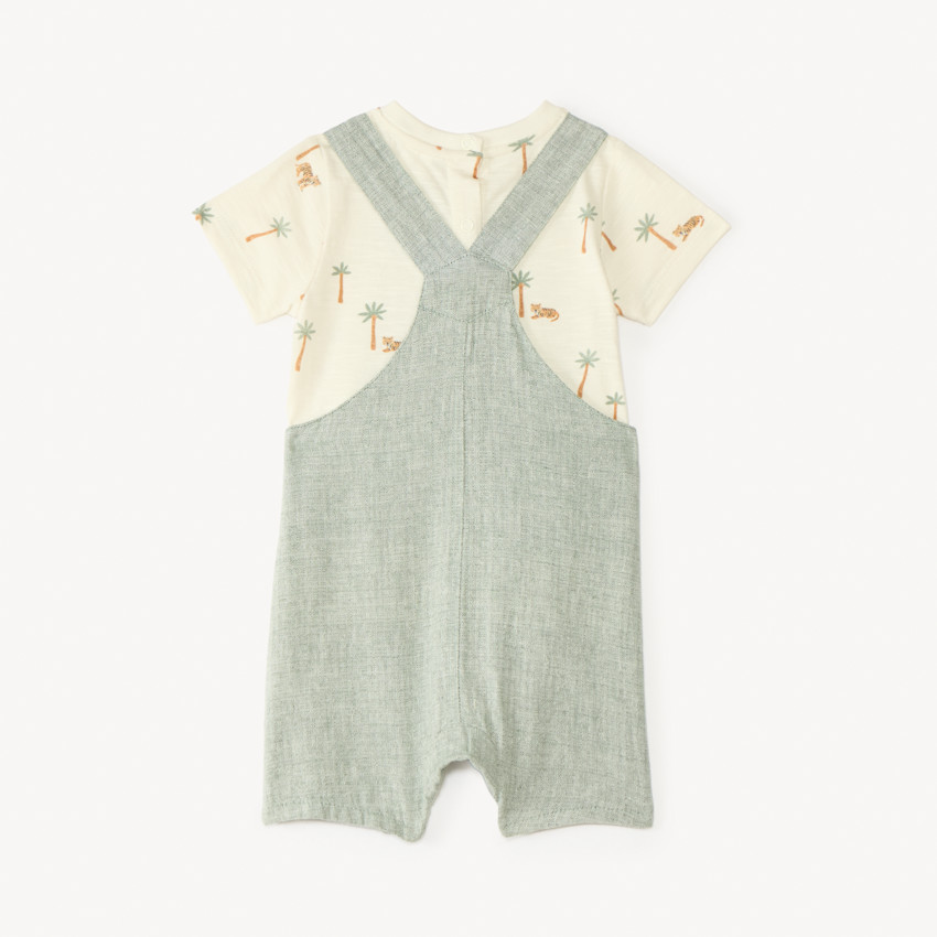 Ensemble court 2 pièces t-shirt + salopette pour bébé garçon 