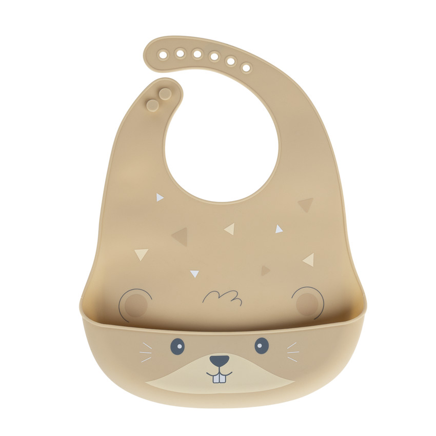 Bavoir en silicone Sweet Beaver - Beige