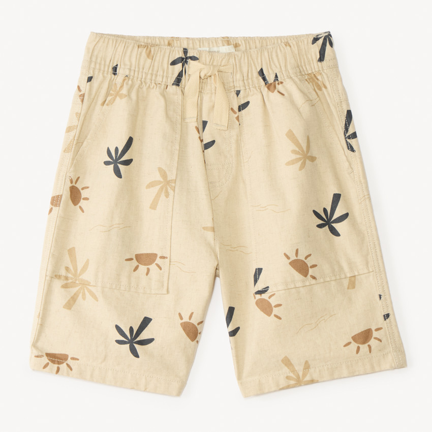 Bermuda en toile imprimé soleil et palmiers pour garçon