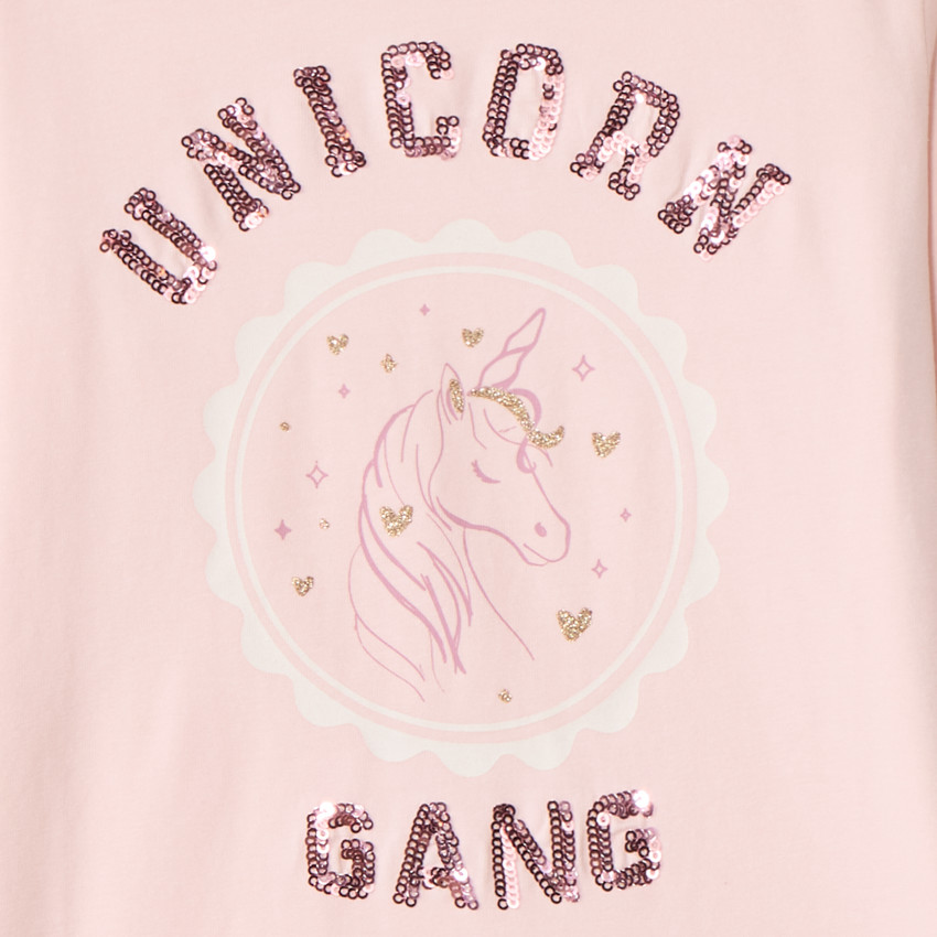 T-shirt manches longues avec sequins fantaisie pour fille  