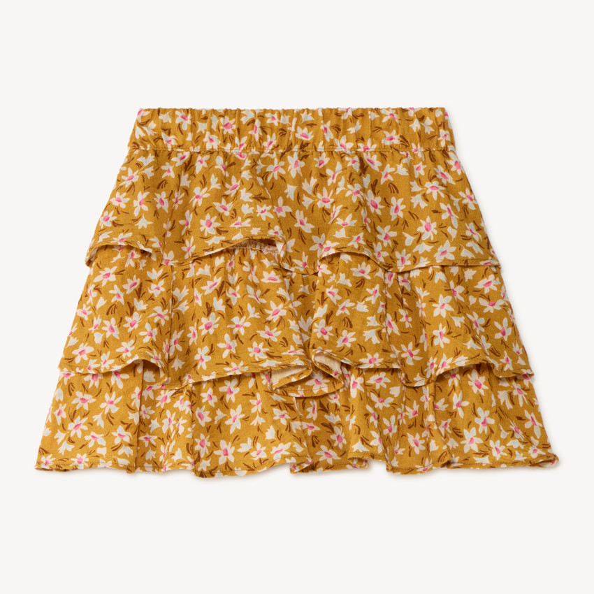 Jupe volantée effet froissé à imprimé fleuri pour fille 