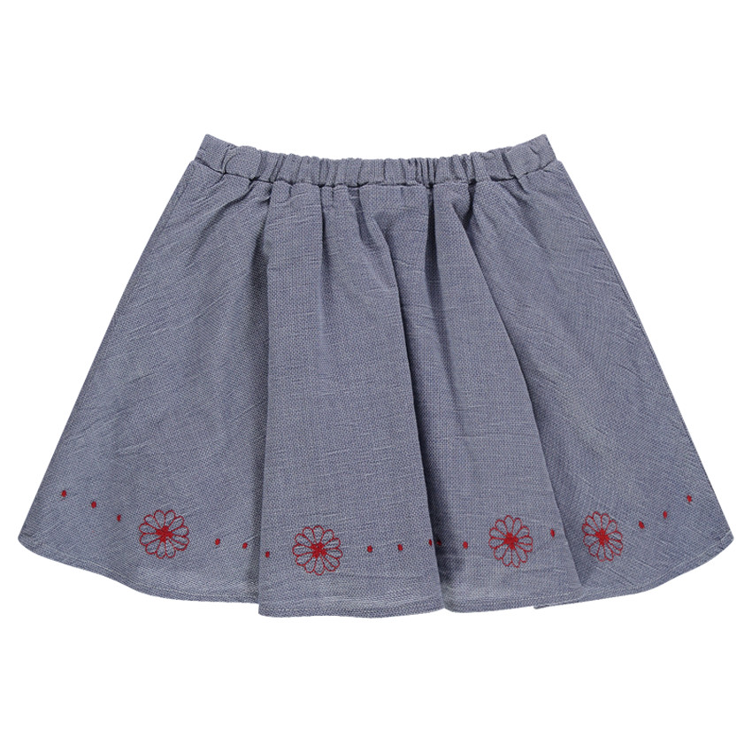 Jupe patineuse en tissu armuré et brodé 