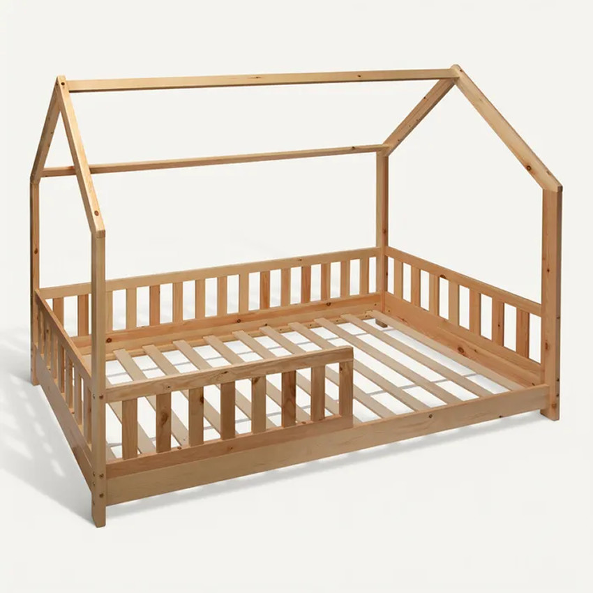 Lit cabane Bosco 90 x 190 cm - Bois naturel 