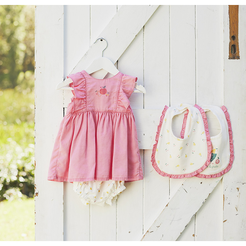 Lot de bavoirs à scratch motifs fruits pour bébé fille 