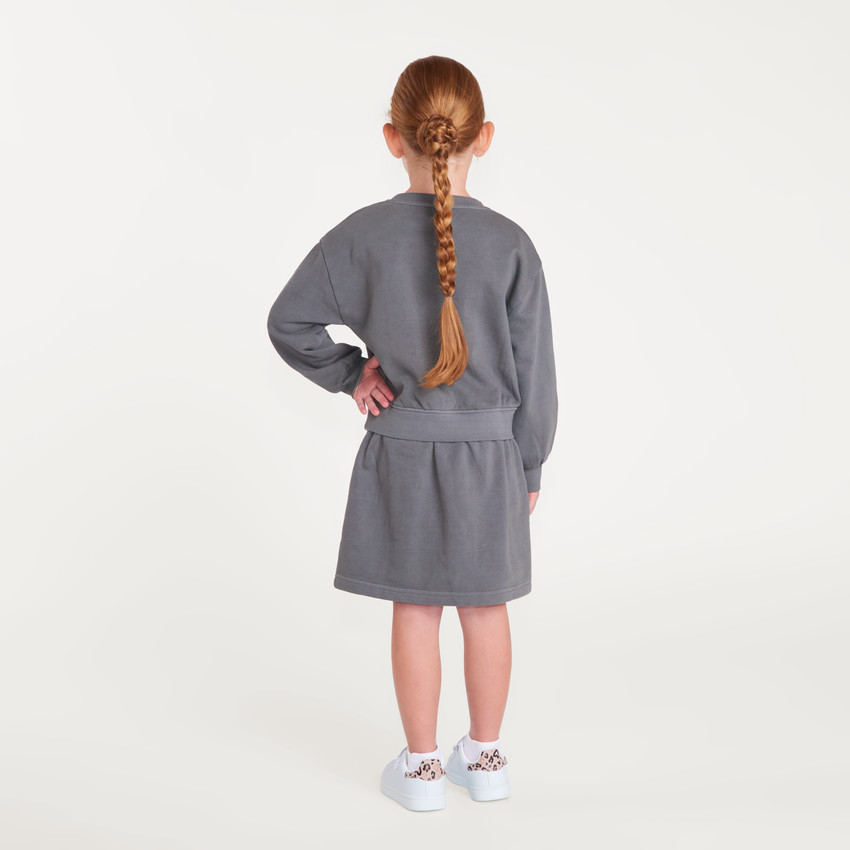 Robe sweat manches longues fille effet 2 en 1  
