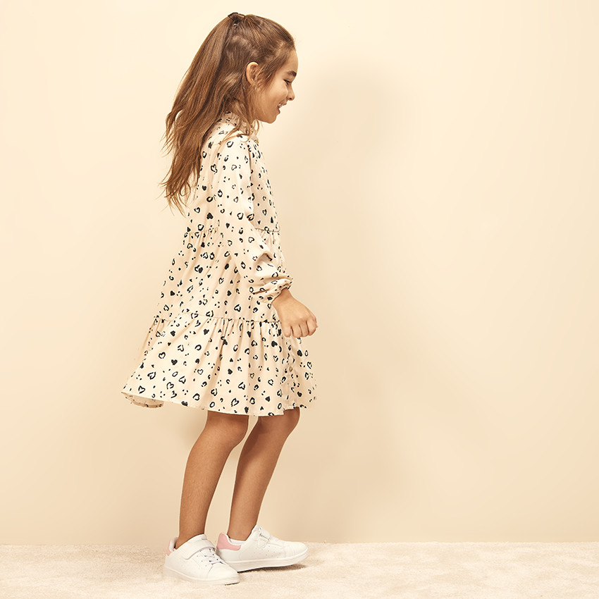 Robe chemise en lyocell imprimé coeurs pour fille 