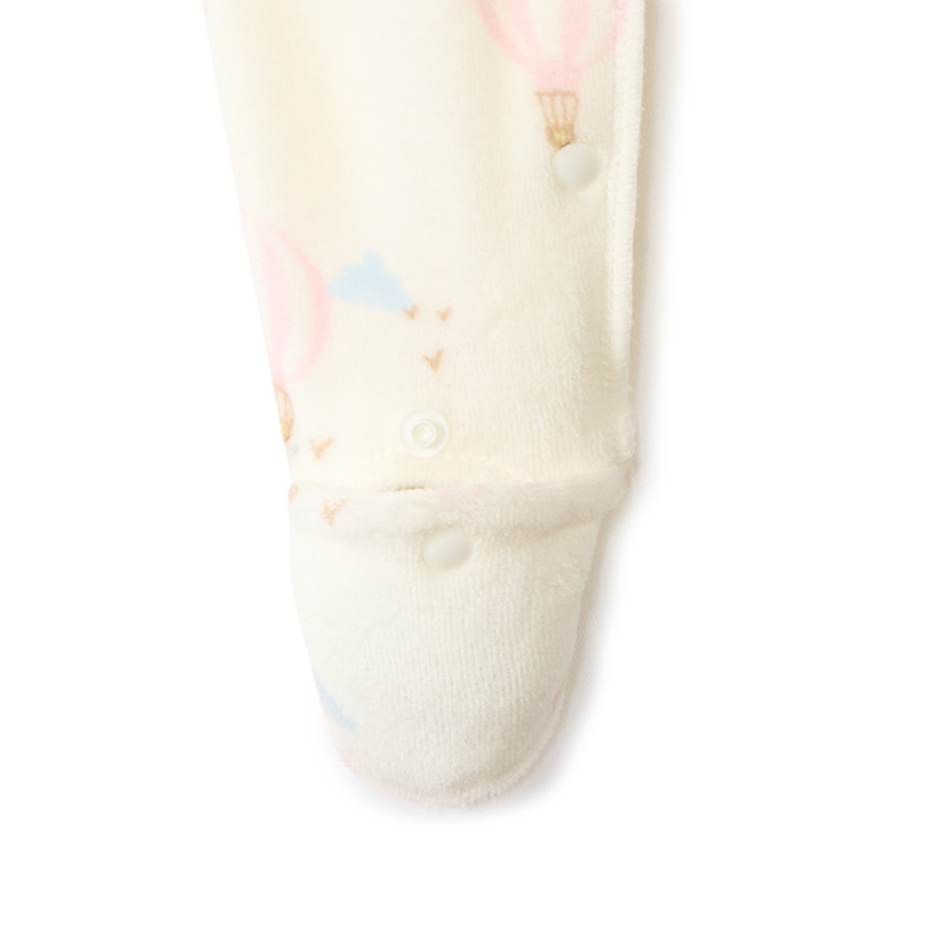 Dors-bien en velours imprimé montgolfières pour bébé fille prématurée 