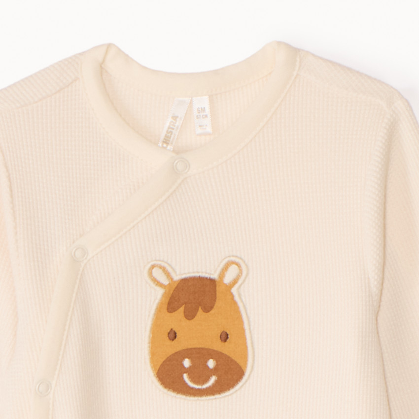 Dors-bien en nid d'abeille patch cheval pour bébé garçon 