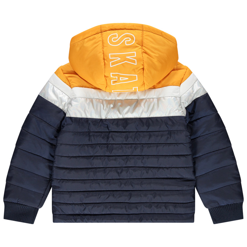 Doudoune matelassée à capuche et inscription printée 