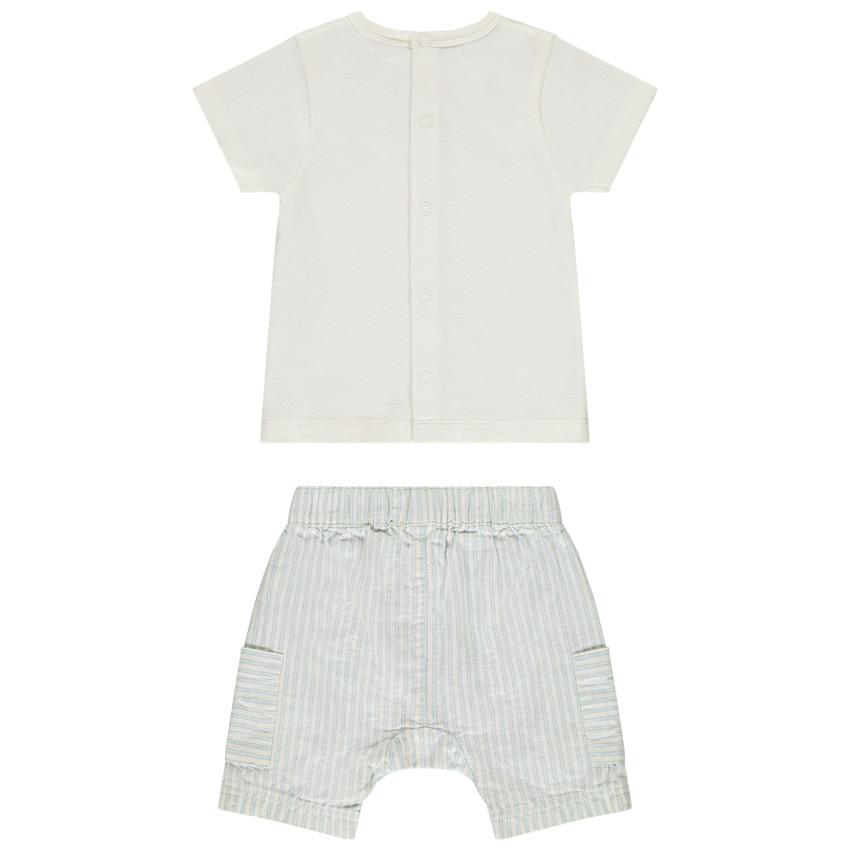 Ensemble 2 pièces avec bermuda rayé pour bébé garçon 