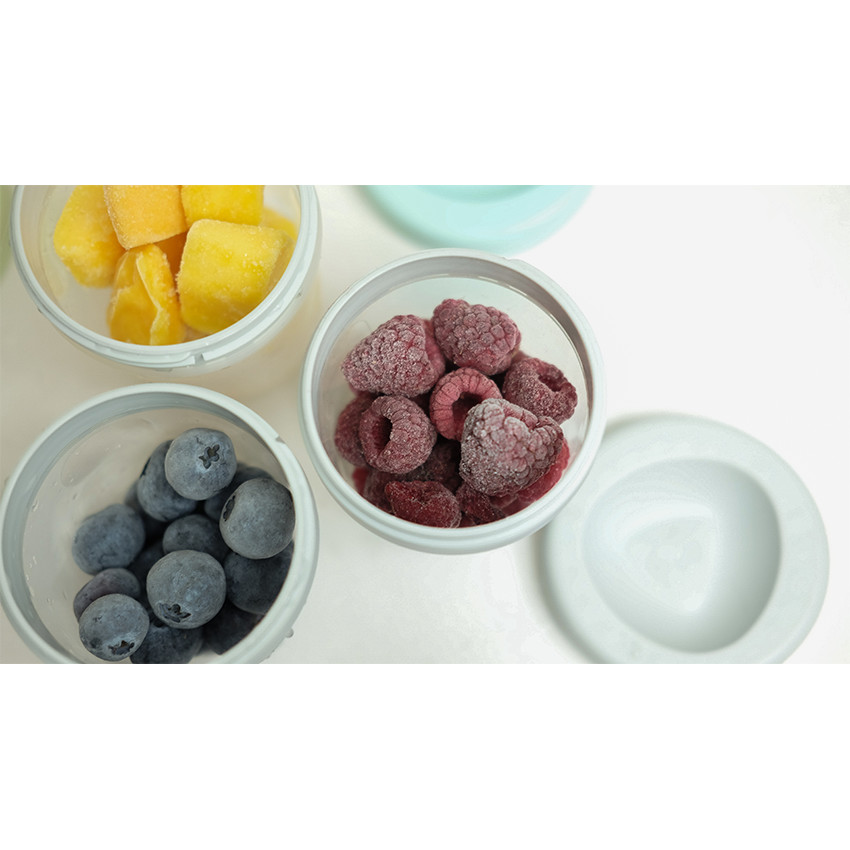 Set de 3 pots de conservation en silicone 200 ml - Jungle 