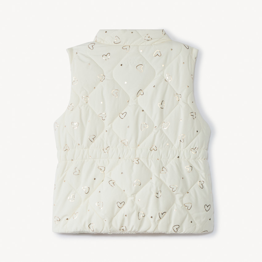 Doudoune sans manches imprimés cœurs pour bébé fille 