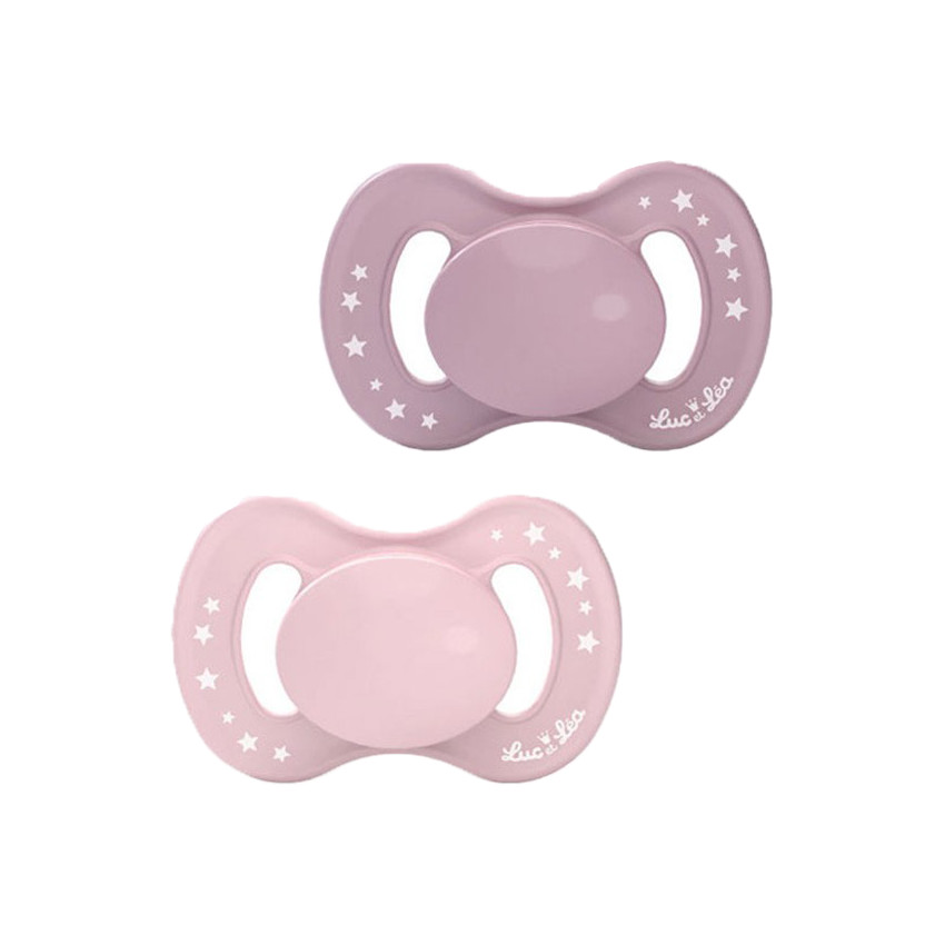 Duo de sucettes anatomiques végétales 0-6 mois - Rose 