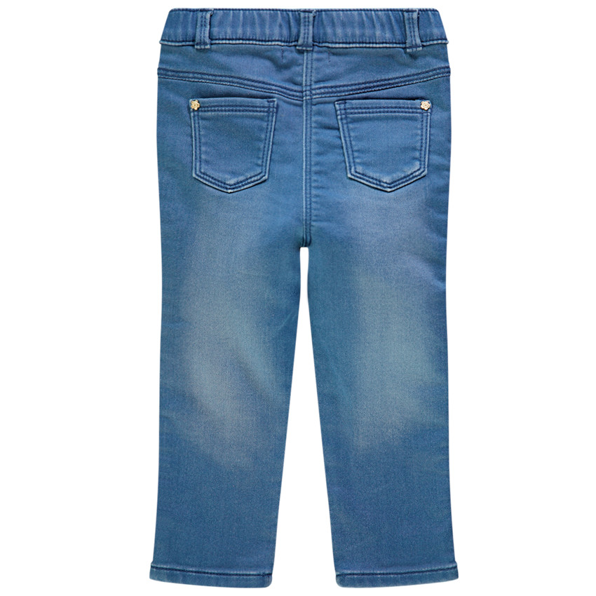 Jean slim à fleurs brodées pour bébé fille 