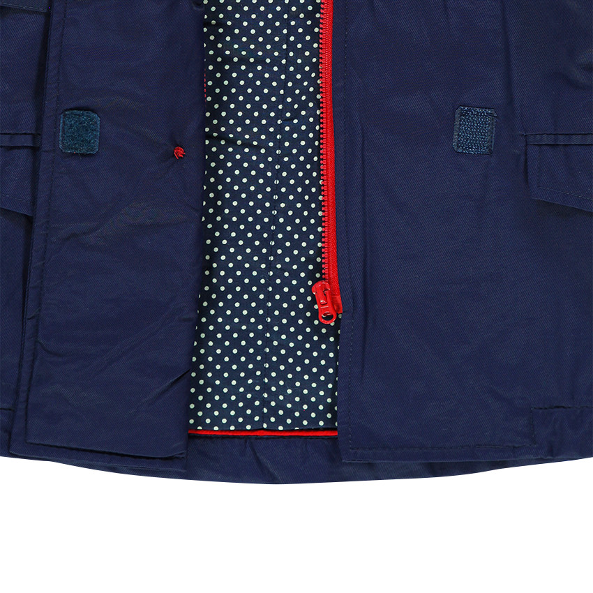 Trench en twill à capuche et ceinture amovibles doublé en popeline de coton 