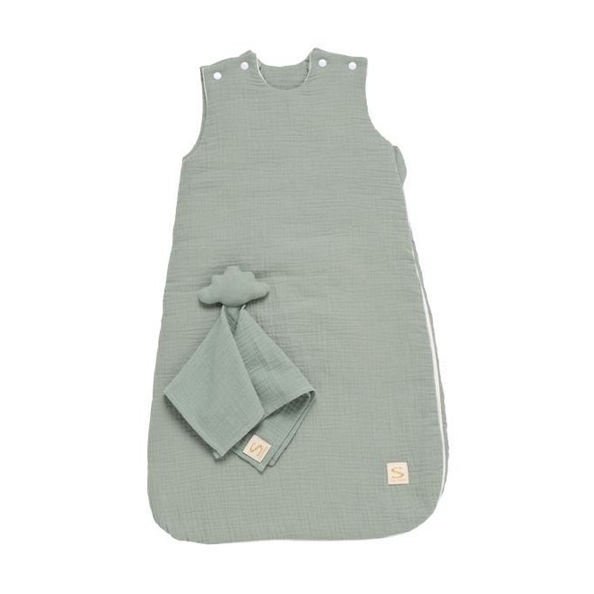 Gigoteuse uni sauge TOG 2 avec doudou mouchoir