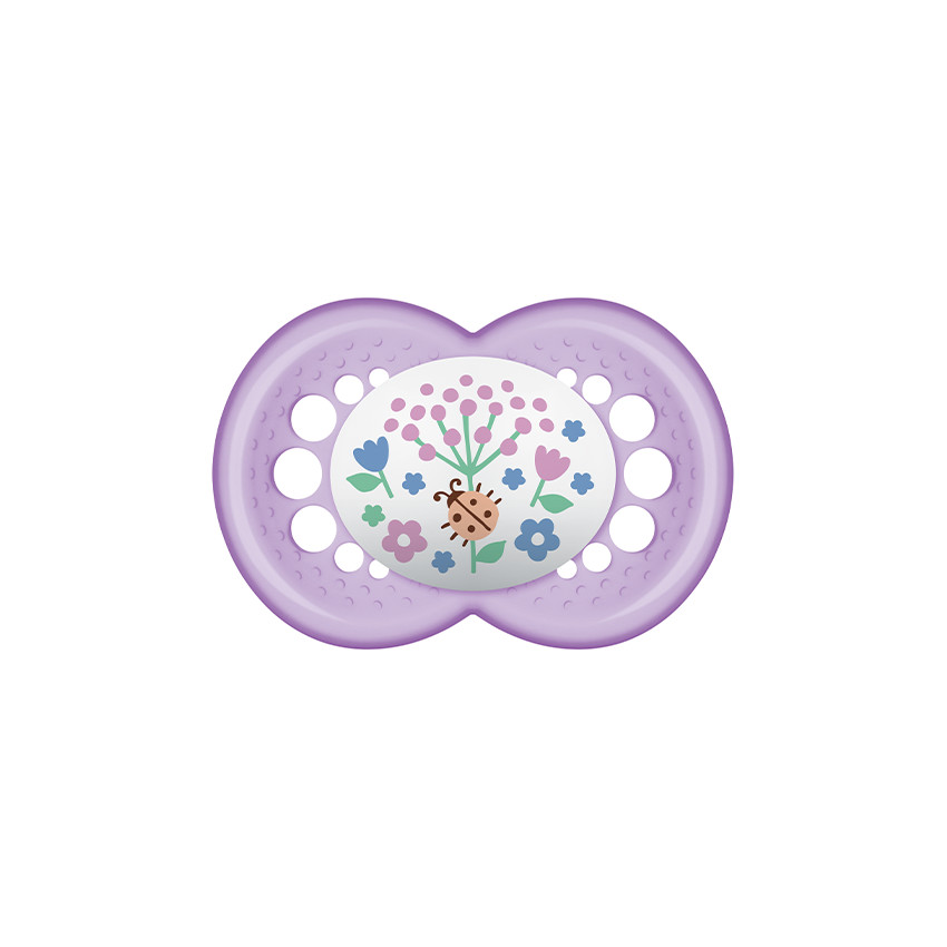 Lot de 2 sucettes silicone classique 6m+ - Coloris aléatoire 