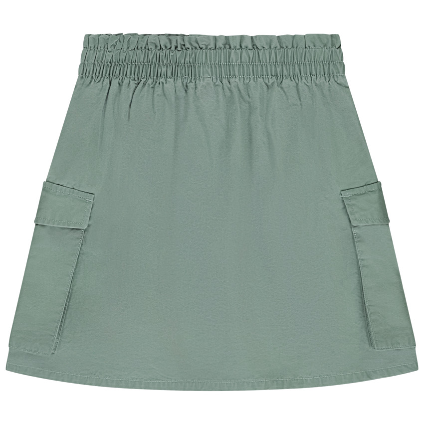 Jupe courte en toile avec poches et boutons pour fille 