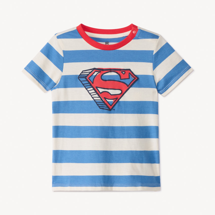 T-shirt manches courtes rayé Superman Warner pour bébé garçon 