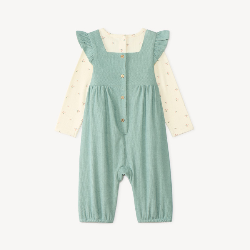 Ensemble 2 pièces bébé fille t-shirt et salopette fantaisie 
