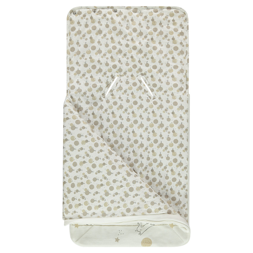 Nid d'ange en velours doublé jersey avec lapins printés 