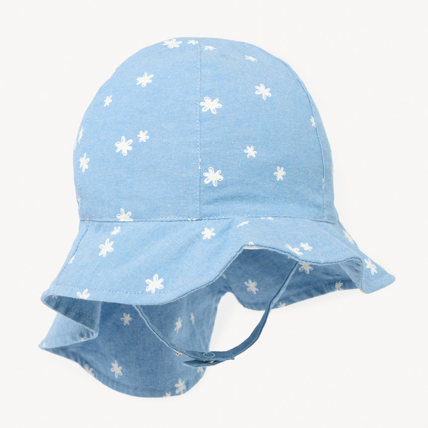 Charlotte saharienne en chambray à fleurs pour bébé fille  