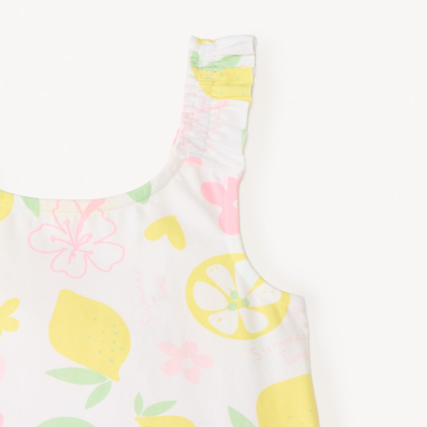 Ensemble court 2 pièces débardeur à volant + short pour bébé fille 