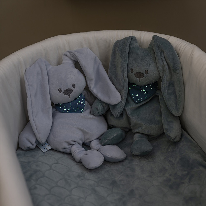 Peluche moyenne Lapidou 30 cm avec bandana Glow bleu pastel  