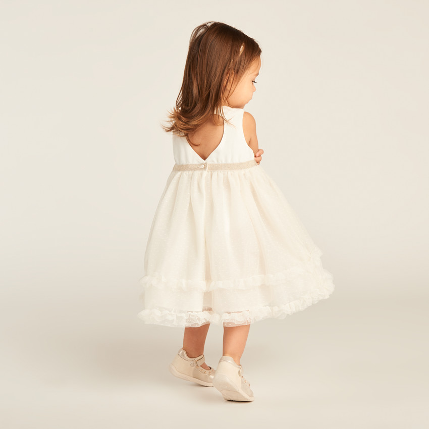 Robe effet 2-en-1 avec dos ajouré en forme de cœur pour bébé fille 