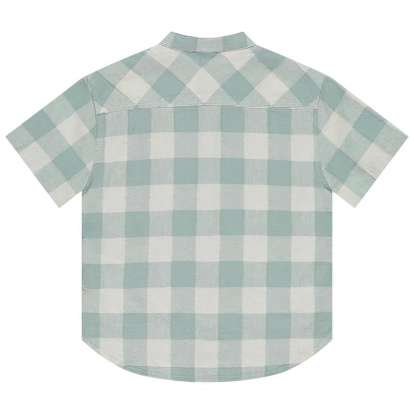 Chemise manches courtes à carreaux col mao pour garçon 