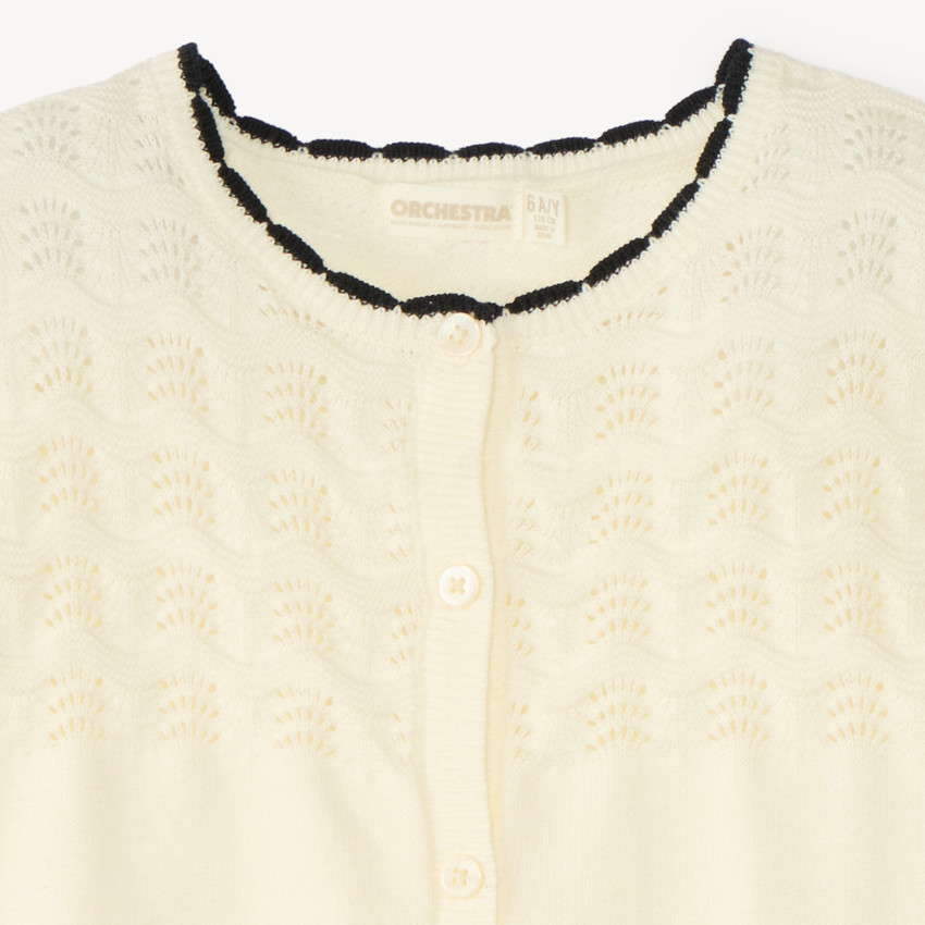 Gilet manches courtes en tricot pour fille 