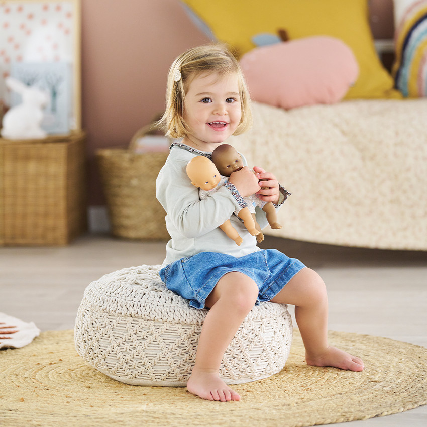 Poupon Mini Calin Lapins aux yeux bleus 