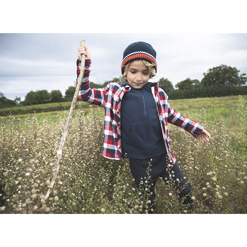Ensemble bonnet et snood doublés sherpa pour enfant garçon 