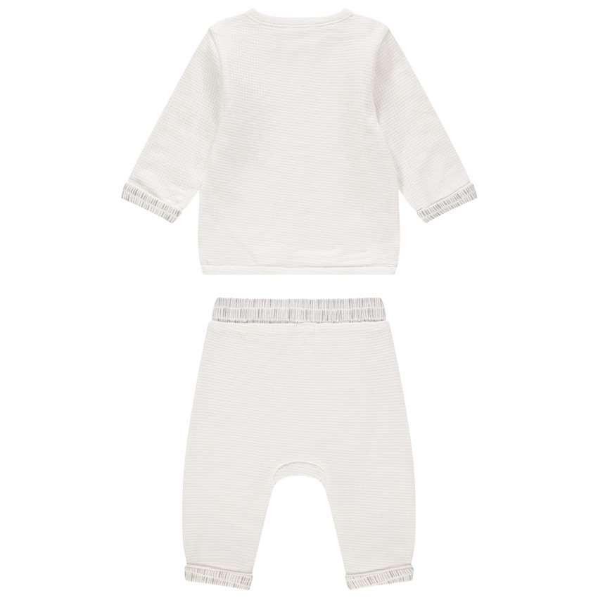 Ensemble pantalon et gilet pressionné en coton fantaisie 