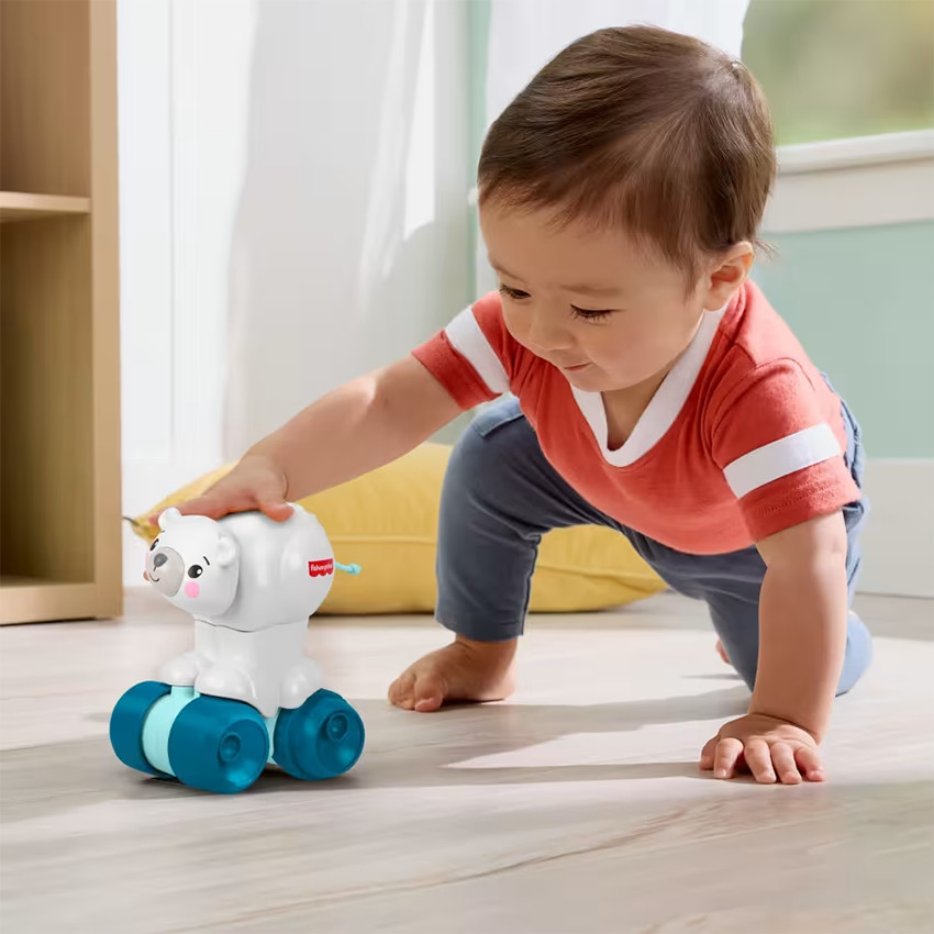Ours polaire à poursuivre Press'N'Go blanc - Blanc (Fisher Price) - Image 1