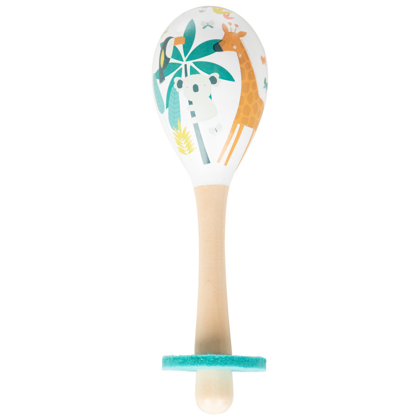 Grande maraca en bois Crazy Jungle 