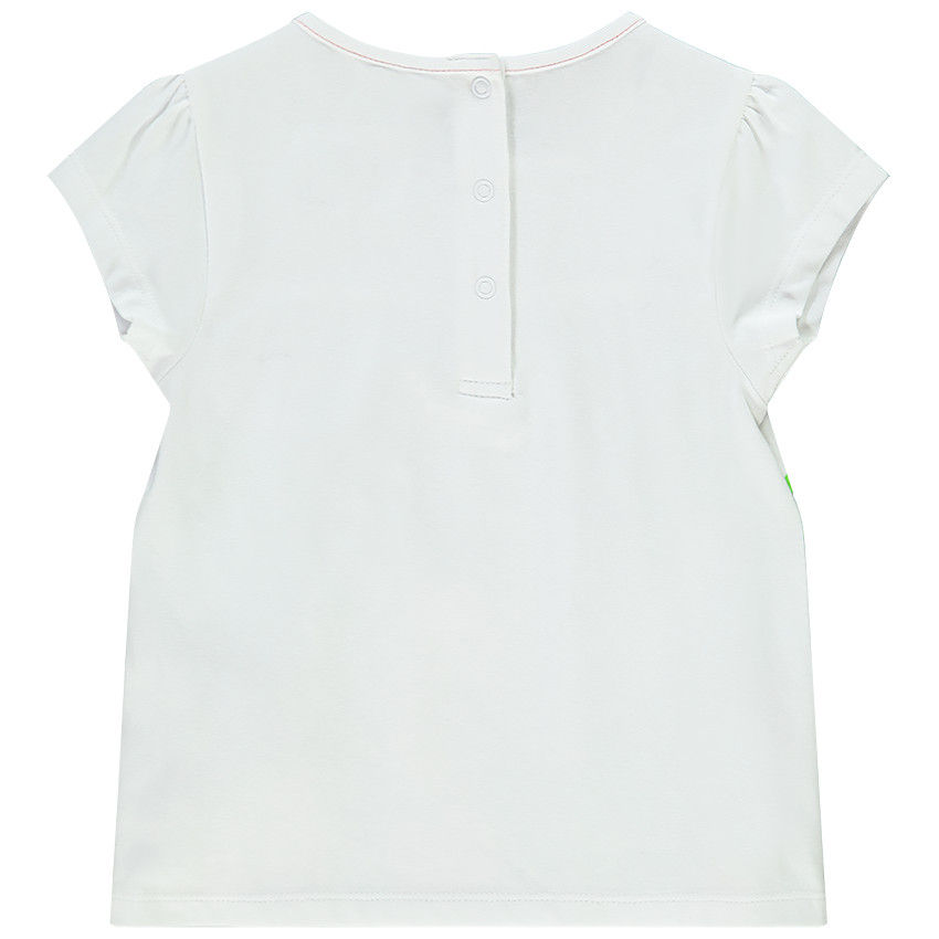 T-shirt manches courtes en jersey avec print jungle et noeud fantaisie pour bébé fille 