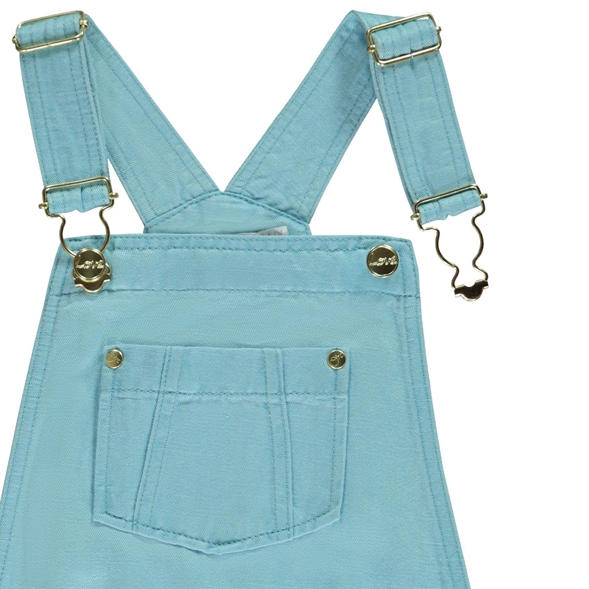 Salopette courte en toile unie pour fille 