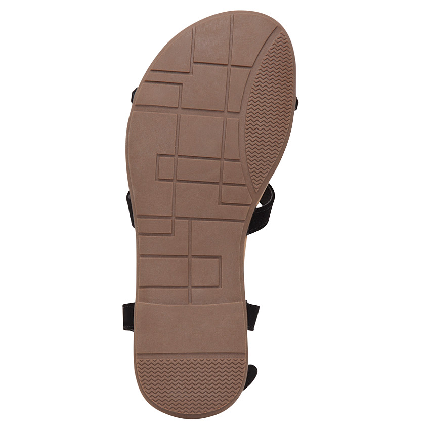 Nu-pieds effet daim avec plumes et bride tressée 