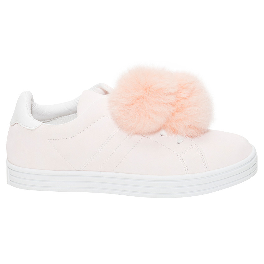 Baskets roses avec pompons fantaisie amovibles du 28 au 35 