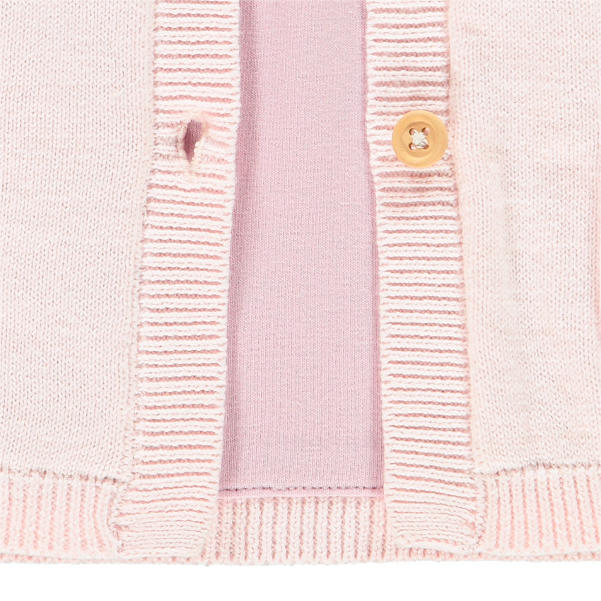 Gilet en tricot à motif jacquard et poches pour bébé fille 