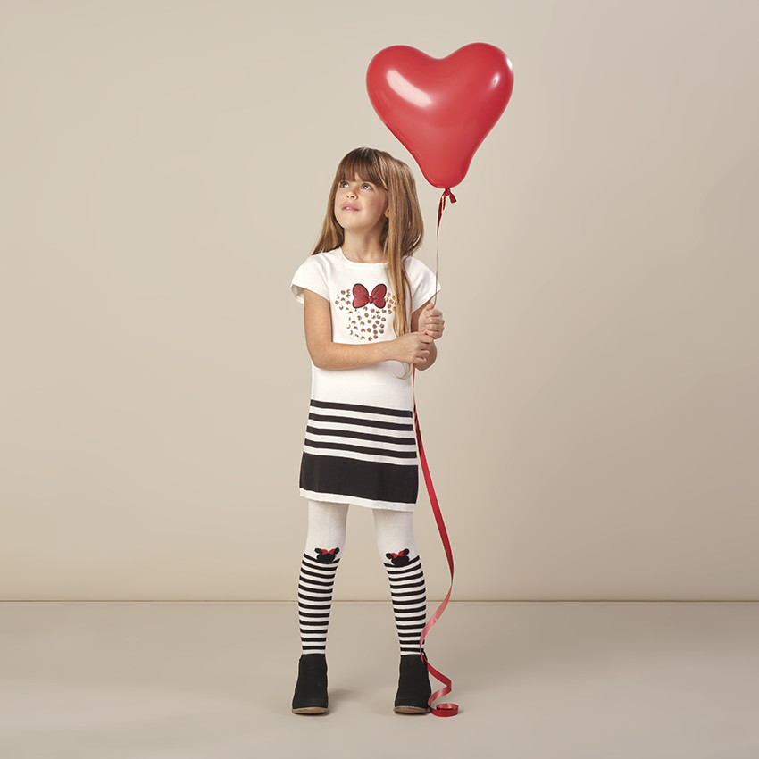 Robe manches courtes en tricot motif Minnie Disney 