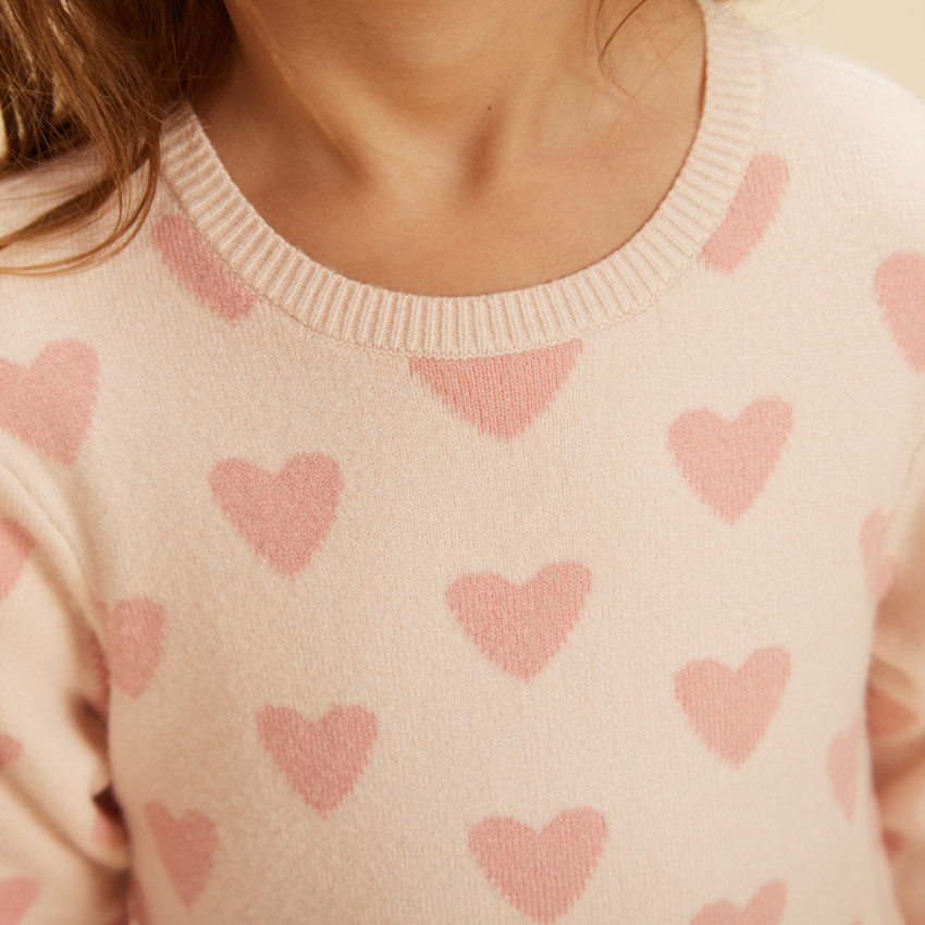 Robe manches longues en tricot jacquard pour bébé fille 