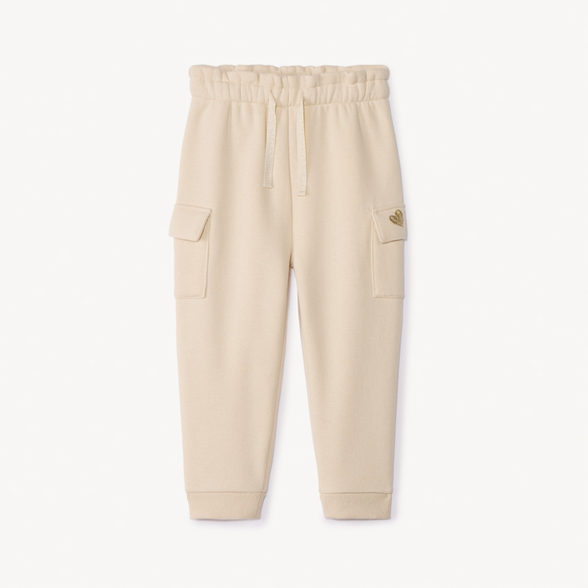Pantalon de jogging uni avec broderie pailleté pour bébé fille